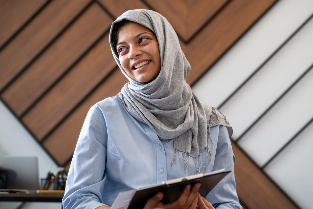 woman smiling - Wage Protection System