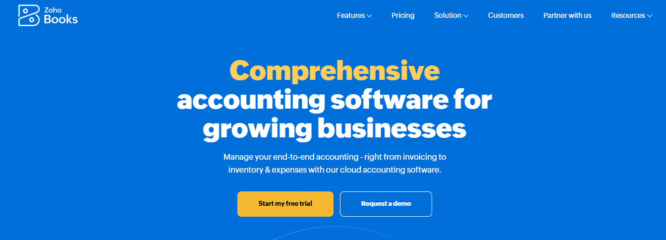 zoho books - Best Accounting Software In the UAE