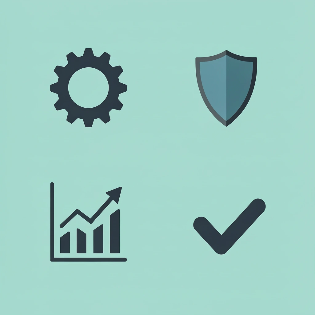 Four features: centralized document management, team collaboration, workflow automation, and tracking