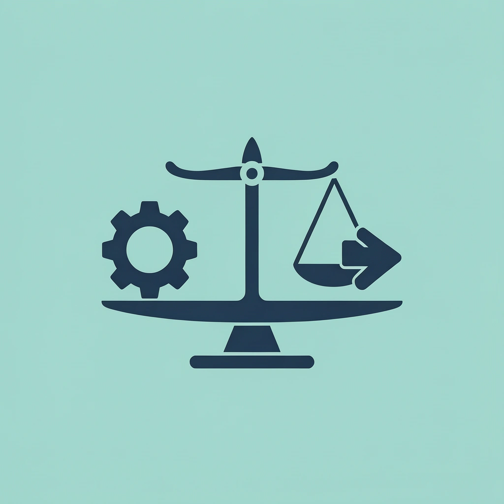 Balance scale comparing correct tax rates on one side versus correct application model on the other - Egypt Income Tax Rates