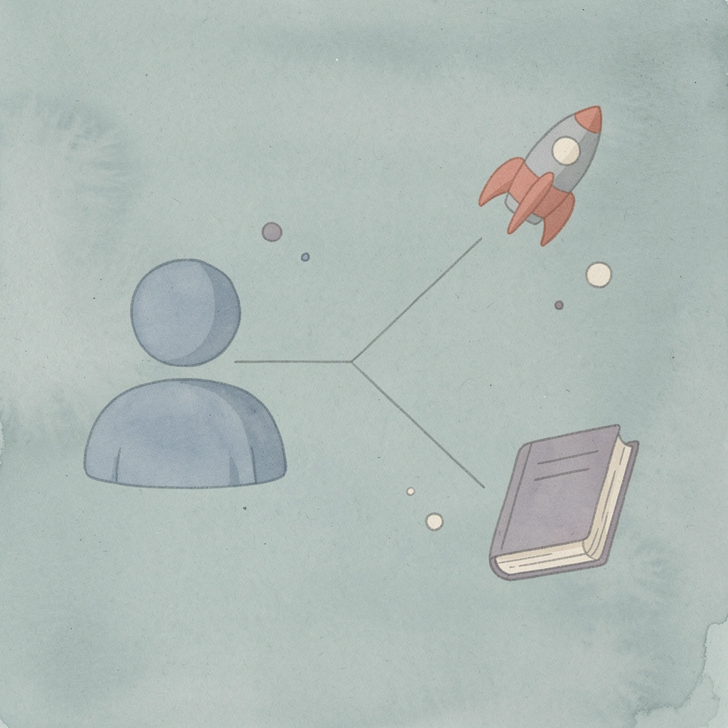 Icon showing employer responsibility splitting into two management paths