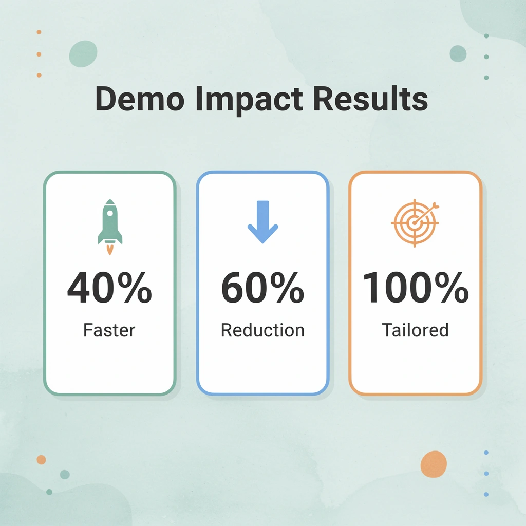Statistics showing demo impact results with percentages